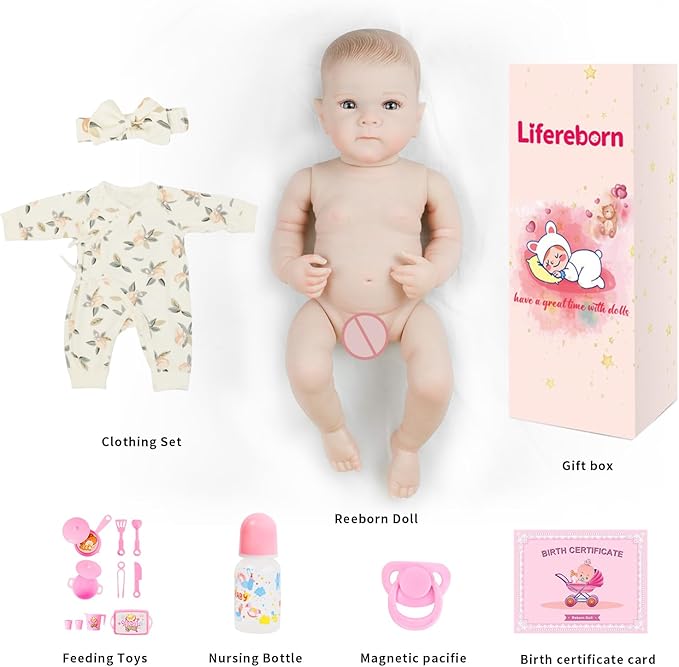Lifelike Reborn Baby Dolls - 20Inch Soft Vinyl Realistic Newborn Baby Dolls Poseable Real Life Baby Girls Dolls with Doll Accessories and Gift Box for 3+ Year Old Girls Kids