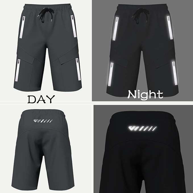 Lo.gas Mountain Bike Shorts for Men,3D Padded Loose-fit Cycling Biking Bicycle Shorts Mens with Underwear Zipper Pockets