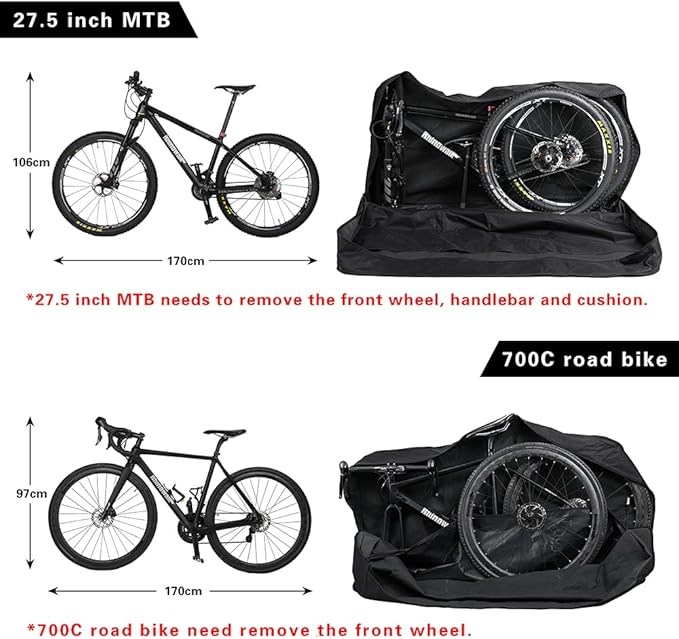 27.5 Inch Bike Transport Case - Fits 27.5 Inch or Below MTB & Road Bikes for Air & Train Travel