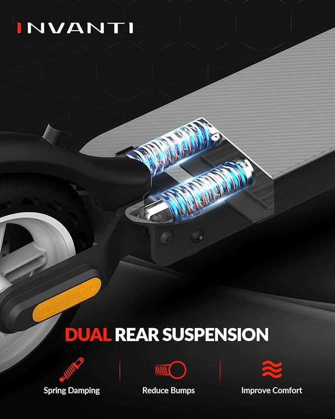 E30 Electric Scooter, Max 20Miles & 18 MPH, 350W Motor, Turn Signals, Smart APP, 8.5" Solid Tires, Foldable Commuter Electric Scooter with Rear Suspension and Dual Brakes for Adults and Teens