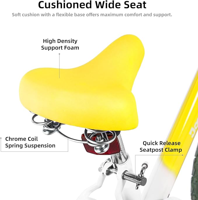 JOYSTAR Vintage Kids Bike with Training Wheels & Basket, 12 14 16 Inch Girls Bike for 2-7 Years Old, Children Bicycles, Multiple Colors