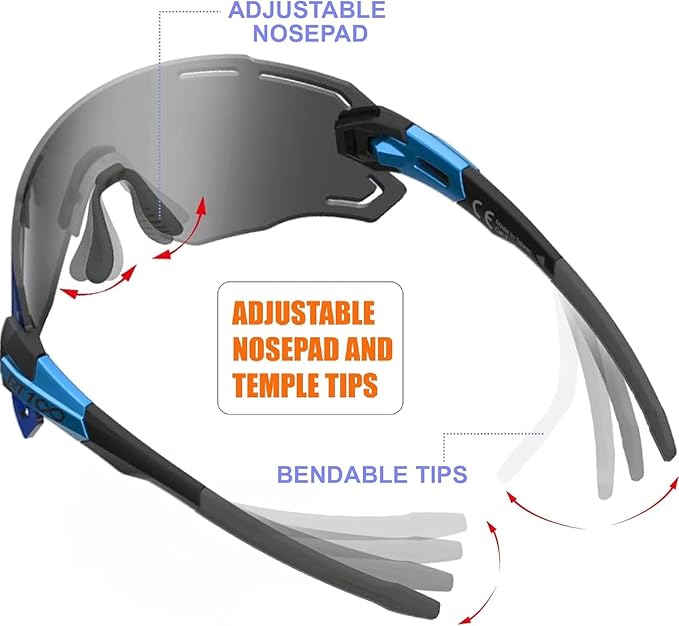 RIDE YOUR WAY Professional wrap around Frameless Cycling Sunglasses for Men and Women