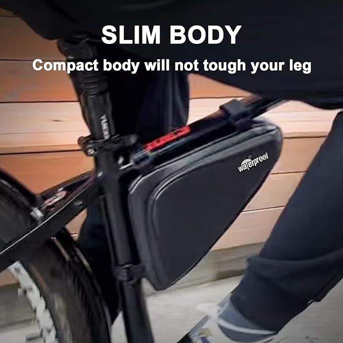 NDakter Bike Bicycle Frame Storage Bag, 2L Waterproof Bicycles Triangle Pouch, Cycling Pack for Phone, Wallet, Keys, Tools, Accessories, Bikes Front Tube Bag for Mountain Road Bike, MTB