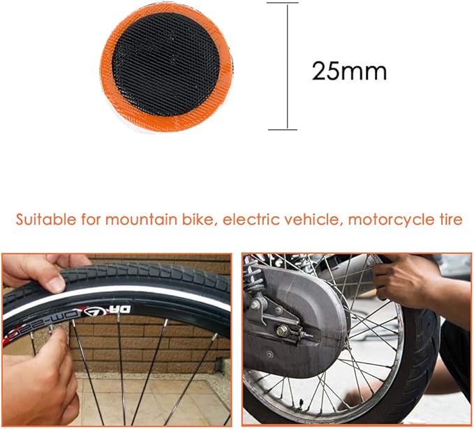 Bike Bicycle Tire Patches, Not Self Adhesive Rubber Patch Outdoor Cycling Bicycle Tire Tool for All Inflatable Inner Tubes in Road Emergency