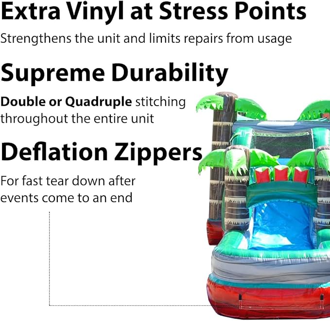 TentandTable Inflatable Bounce House Water Slide for Kids 5-12 Large, Commercial Grade Mega Bouncy Castle for Adults, Jump House, Includes Electric Air Blower, 32' L x 16' W x 15' H, Red Marble