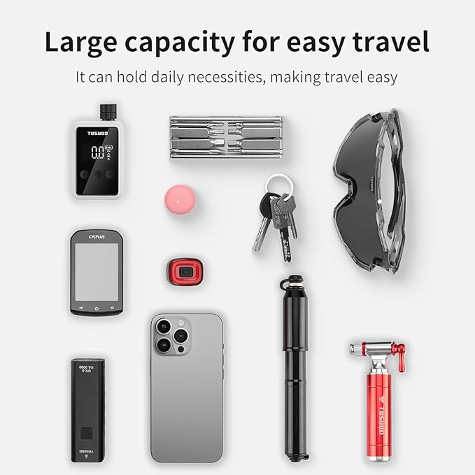 Bike Frame Bag - 3 Multi-Position Straps Secure Mount, Full-Side Zipper Quick Access, 2L Scratchproof Storage, Universal Fit