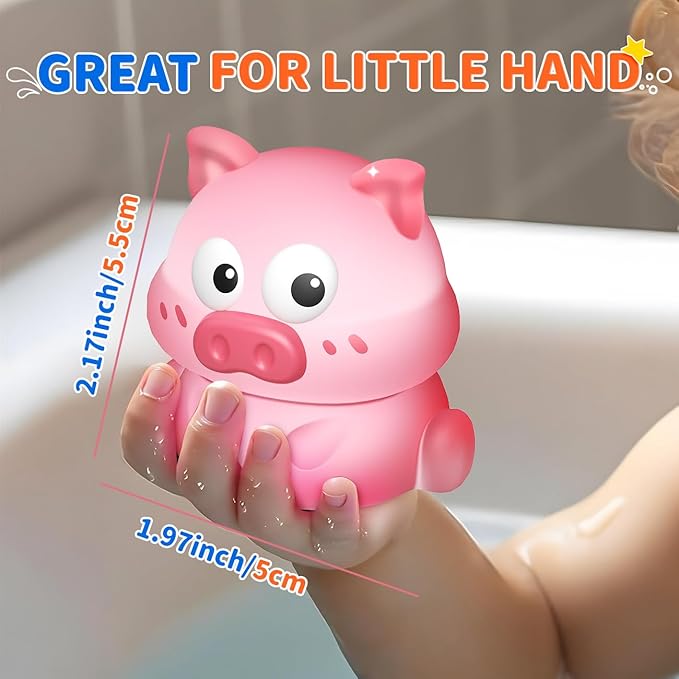 6 Packs Light Up Bath Toys for Kids Ages 1-3, Farm Animals Bathtub Toys for Toddlers 2-4, Water Pool Toys for 1 2 3 Year Old Boys Girls Babies 12-18 Months Gifts