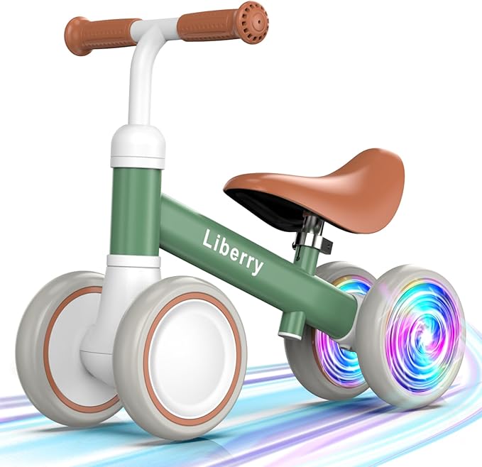 Liberry Light-Up Baby Balance Bike with Adjustable Seat, Toddler First Ride-On Toy for 1-2 Year Old, Boys Girls Christmas & Birthday Gift