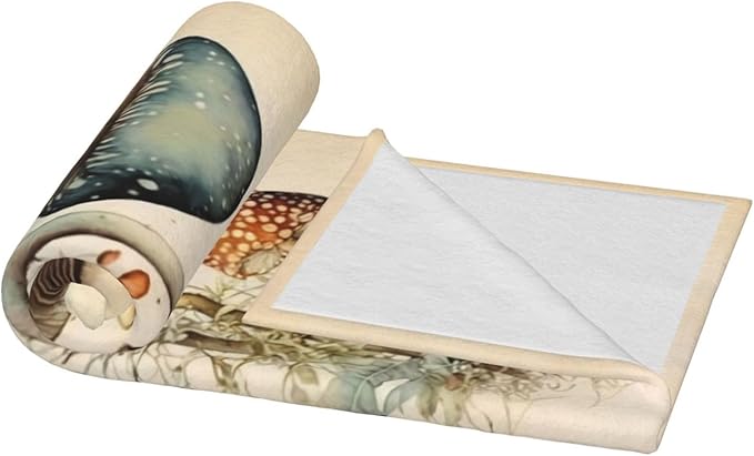 Mushroom Blanket Mushrooms Throw Blankets Plush Cozy Flannel Fleece Ultra Soft Fuzzy Party Blanket Gifts for Girls Women Kids Adult 60"X50"
