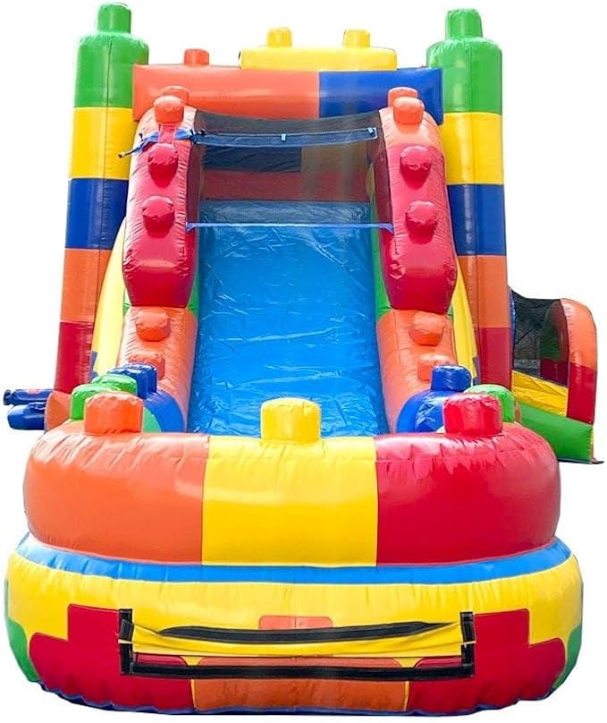 TentandTable Inflatable Bounce House Water Slide for Kids 5-12 Large, Commercial Grade Mega Bouncy Castle for Adults, Jump House, Includes Electric Air Blower, 32' L x 16' W x 15' H, Building Block