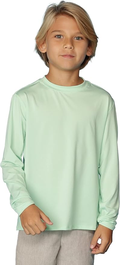 INGEAR Boys' Rash Guard UPF 50+ Swim Shirt - Lightweight, Quick-Dry, Durable Sun Protection for Swimming, Sizes XS-XL