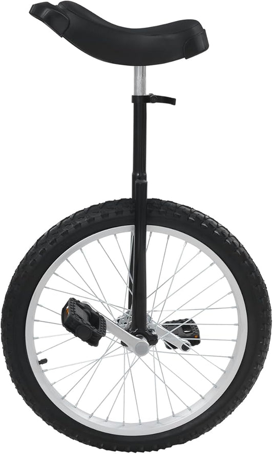 20 Inch Unicycle for Balance Training Outdoor Fitness with Adjustable Seat and Anti-Skid Tread