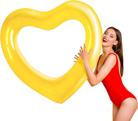 ZHUYNXIR Heart Swimming Pool Float Loungers Tube, Water Fun Beach Party Toys for Kids，Birthday Scene Layout Props.