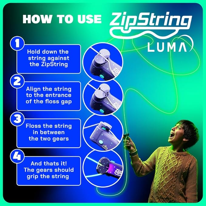 Luma - The Patented Glow-in-The-Dark Toy That Flies a Loop of String, Creates Endless Shapes and Tricks Built-in LED for Glowing Fun. Perfect STEM Gift for Kids & Adults. Wonderment Awaits