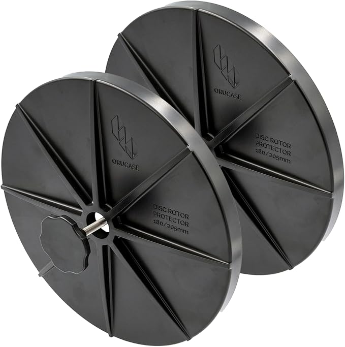 Orucase Disc Rotor Protector - 2-Pc Mountain Bike Disc Brake Rotor Cover Set for Travel - Impact Resistant Bicycle Frame Protection - Black