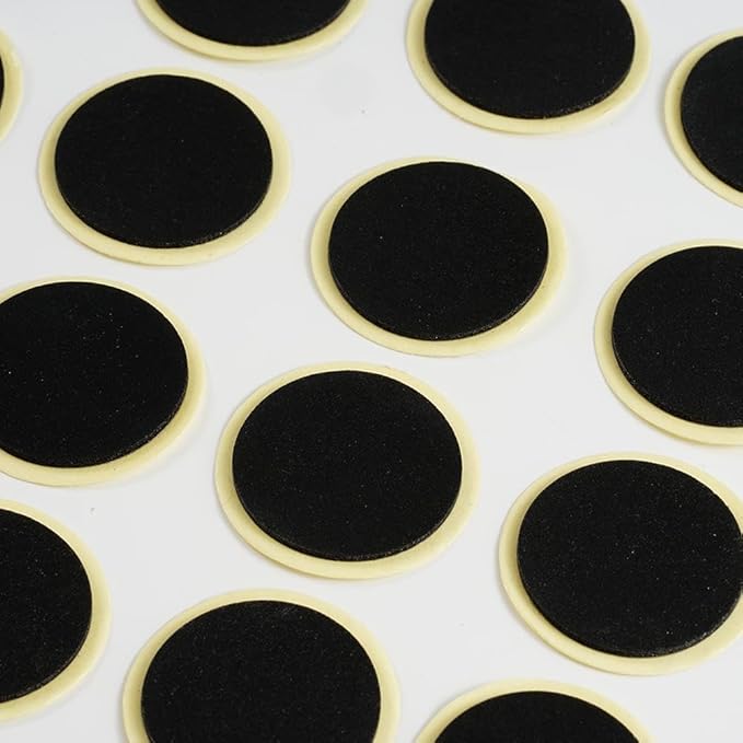 24Pcs Black Bike Tire Patch Kit,Glueless Bike Repair Patch, Round Bike Tube Patches,Bike Inner Tube Repair Kit,Bike Patch Kit for Road and Mountain Bikes Tire Repair Kits