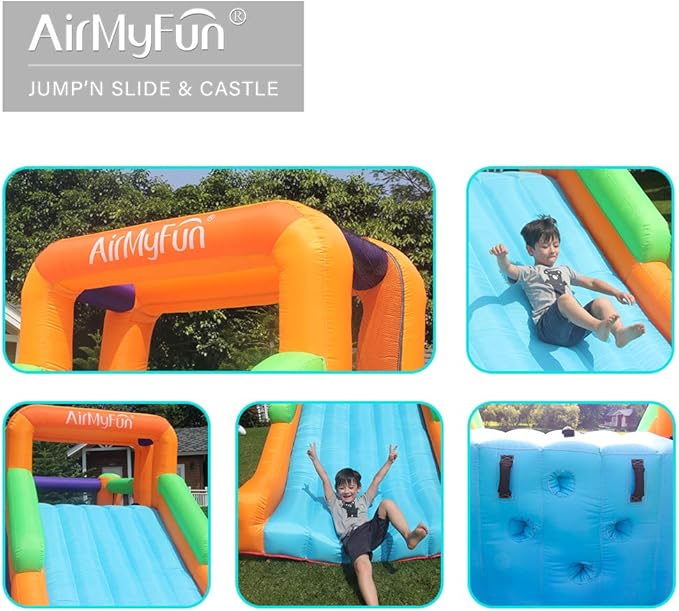 AirMyFun Bounce House with Slide Inflatable Durable Sewn Jumper Castle Bouncy House for Kids Outdoor Indoor