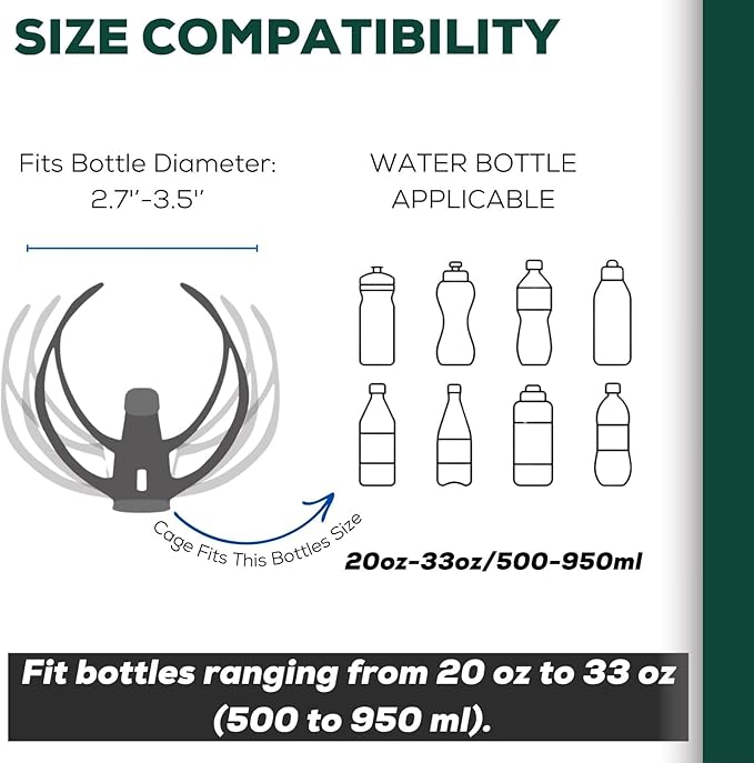 Bike Water Bottle Holder Bicycle Cage for Mountain Road MTB Gravel Adult Bikes Cycling Universal Carrier Rack 2 Pack Aluminum Alloy Ultralight Kettle Drink Accessories Green