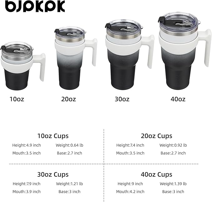 BJPKPK Tumbler With Handle And Straw 40 oz Insulated Tumblers With Lid Stainless Steel Travel Coffee Cups,Day Night