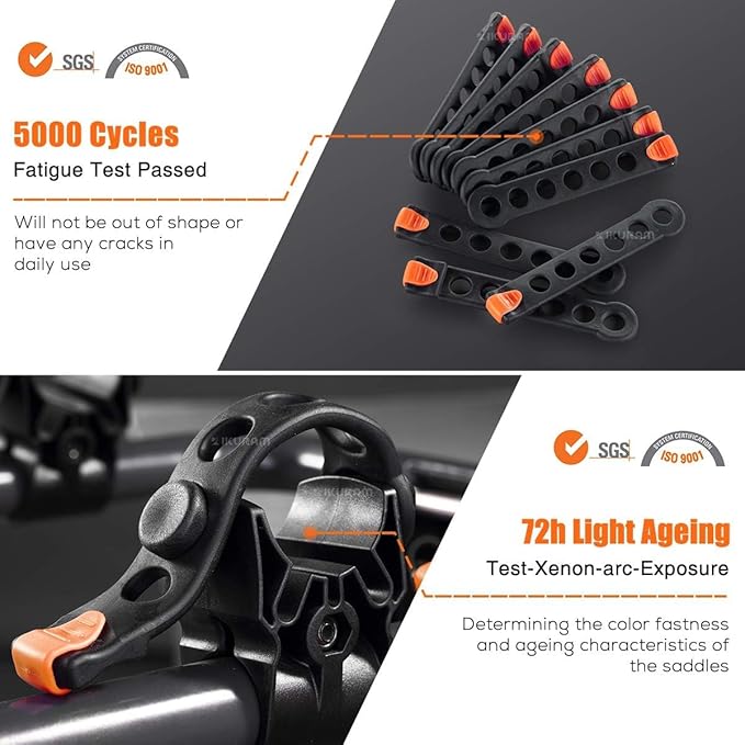 2 Bike Rack Bicycle Carrier Racks Hitch Mount Double Foldable Rack for Cars Truck SUV Fits 2" Receiver, Tie Down Strap, Anti-Rattle Hitch Tightener & Locking Hitch Pin