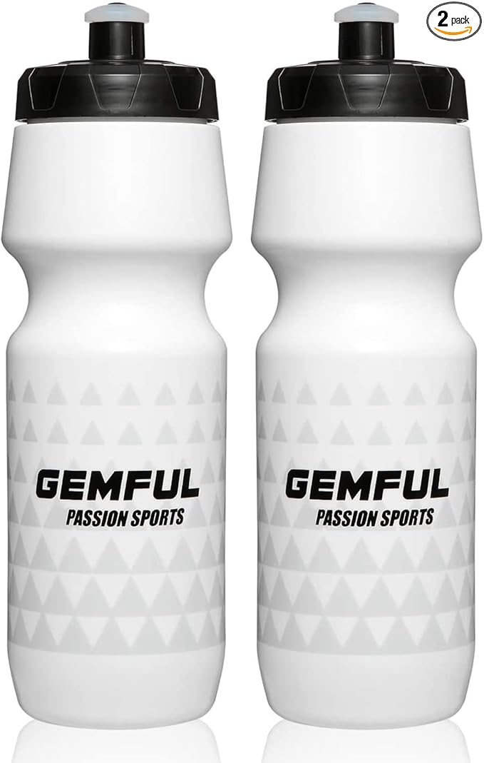 GEMFUL Bike Squeeze Water Bottle BPA Free 24 oz 2 Pack