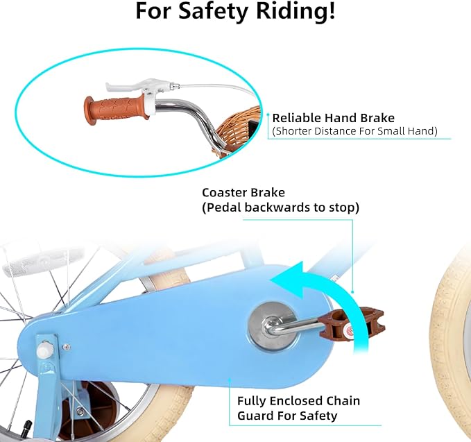 JOYSTAR Girls Bike for 2-12 Years Old Toddlers and Kids, 12" 14" 16" 18“ Retro Style Kids Bike with Training Wheels, 20 Inch Children Bicycle with Kickstand