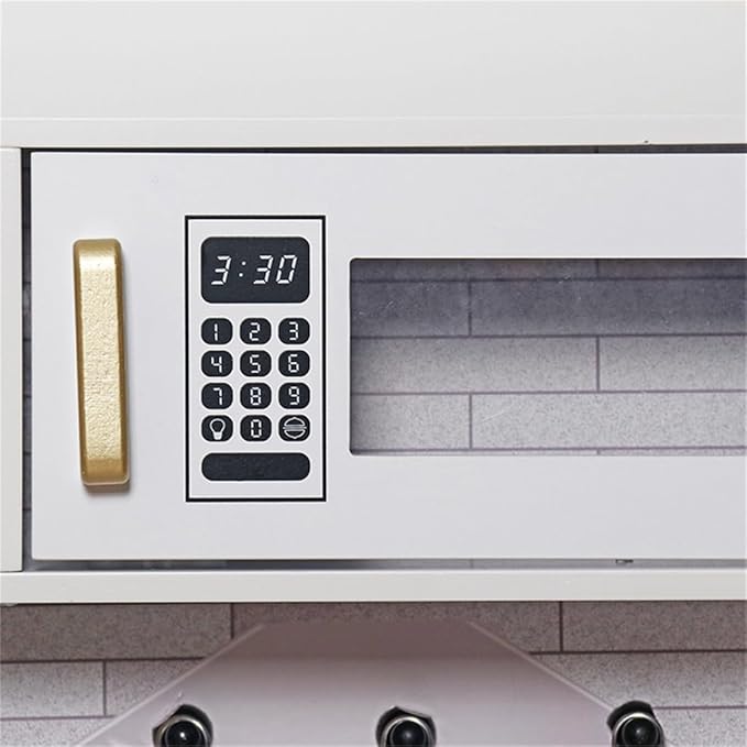 Kids Children Pretend Toy for Babies, Kitchen Playset & Play Kitchen Toy Set with Light, Sink with Faucet, Oven, Microwave, Kitchenware Set Accessories for Ages 3-8 Girls Boys