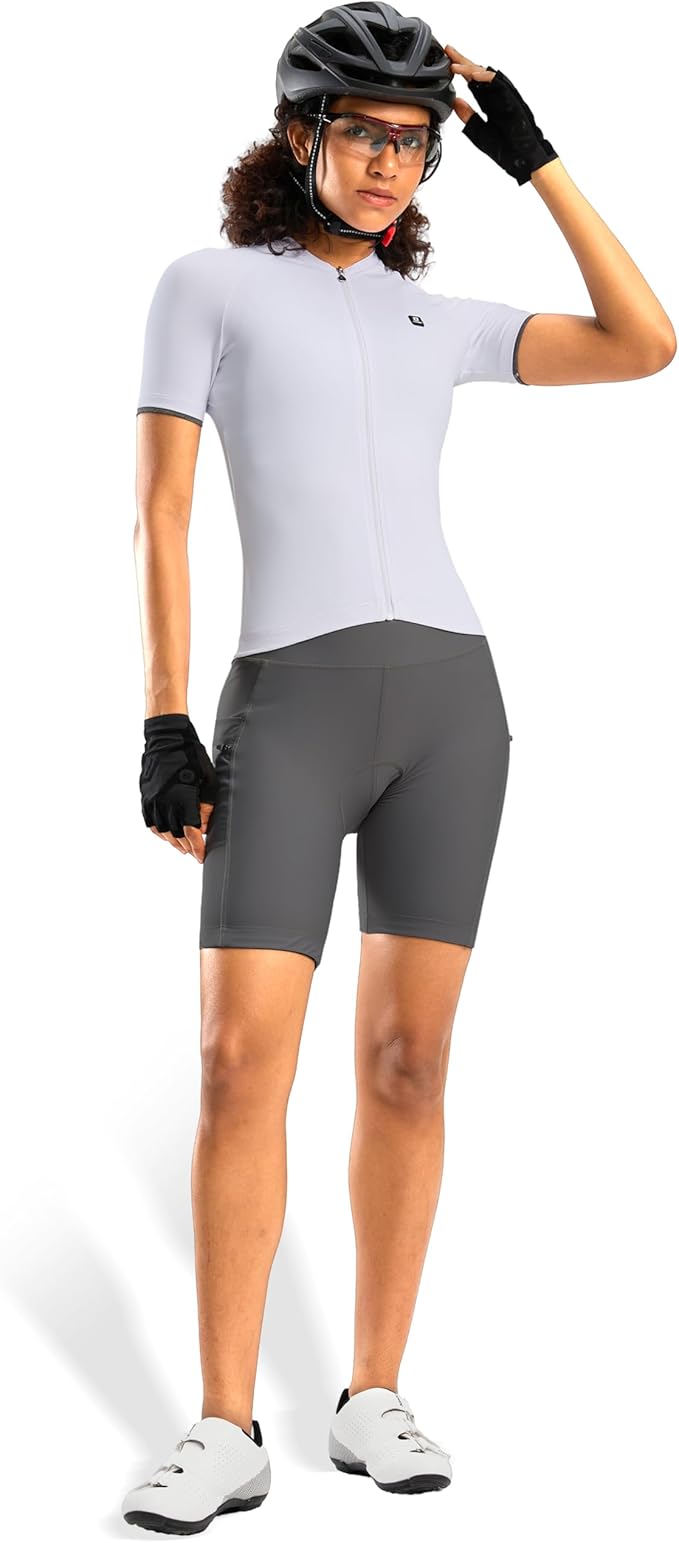 Women's 4D Padded Bike Shorts 5"/7" Riding Underwear Cycling Bicycle Road Biking Cycle Shorts for Women Zipper Pockets