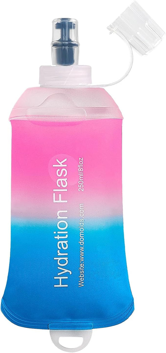 250ml Soft Flask Soft Water Bottle for Running, Hiking, Travelling, Cycling and Climbing - Gradient Pink