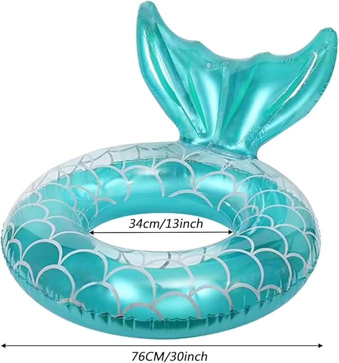Children Swimming Ring, Inflatable Pool Floats Swim Tube Raft Toy with Fruits Mermaid Decorations Summer Water Fun Lounge Beach Lake Party Supplies for Kids
