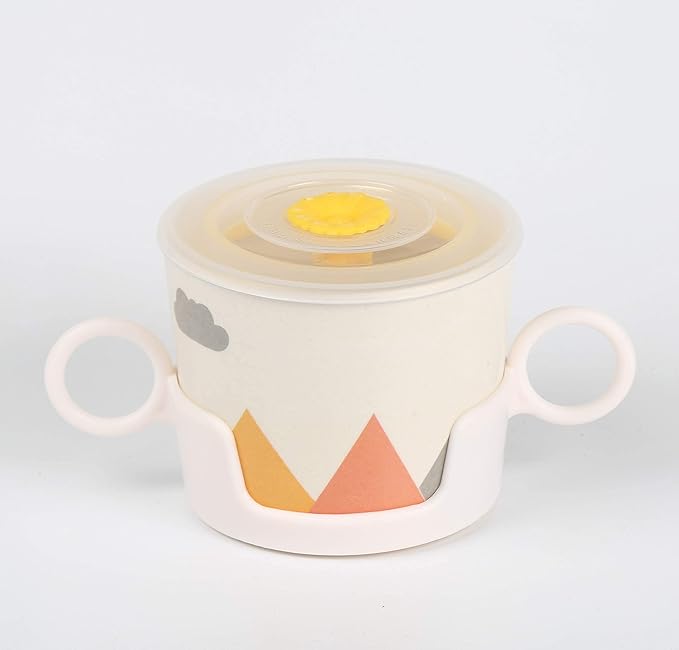 shopwithgreen 7Pcs/Set Bamboo Kids Dinnerware Set - Children Dishes - Food Plate Bowl Cup Spoon Fork Set Dishware, Cartoon Tableware, Dishwasher Safe Kids Healthy Mealtime, BPA Free