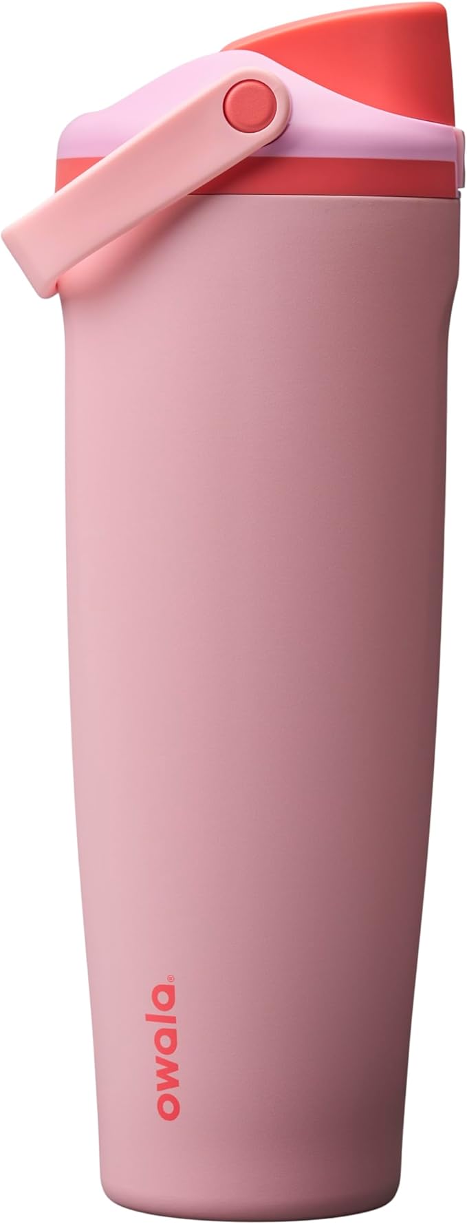 Owala FreeSip Sway Insulated Stainless Steel Water Bottle with Two-Way Spout, Built-In Straw and Bucket Handle, Made for Travel, School, and Sports, 40oz, BPA Free, Leak Proof, Pink Angel Food Cake