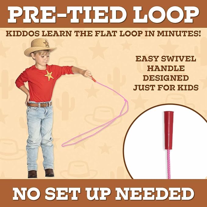 Children’s Cowboy Kiddie Trick Rope Lasso Pre-Tied | Ages 4-10 |