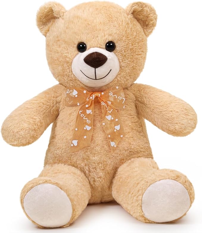 Teddy Bear Stuffed Animal 24'' Small Teddy Bear Plush Toy Gift for Valentine Christmas Birthday Light Brown