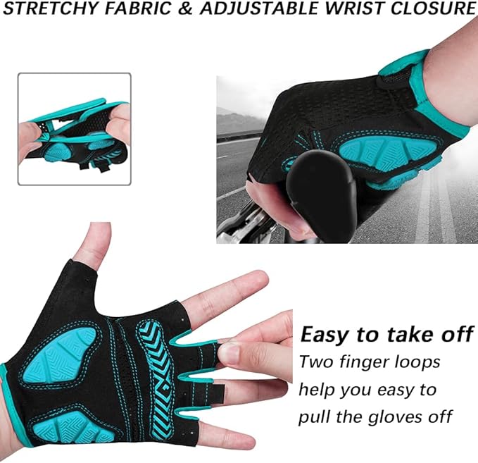 MOREOK Cycling Gloves Bike Gloves for Men/Women-[5MM Gel Pad] Half Finger Bicycle Biking Gloves for Cycling/Weight Lifting/Gym/Motorcycle/Outdoor Sports