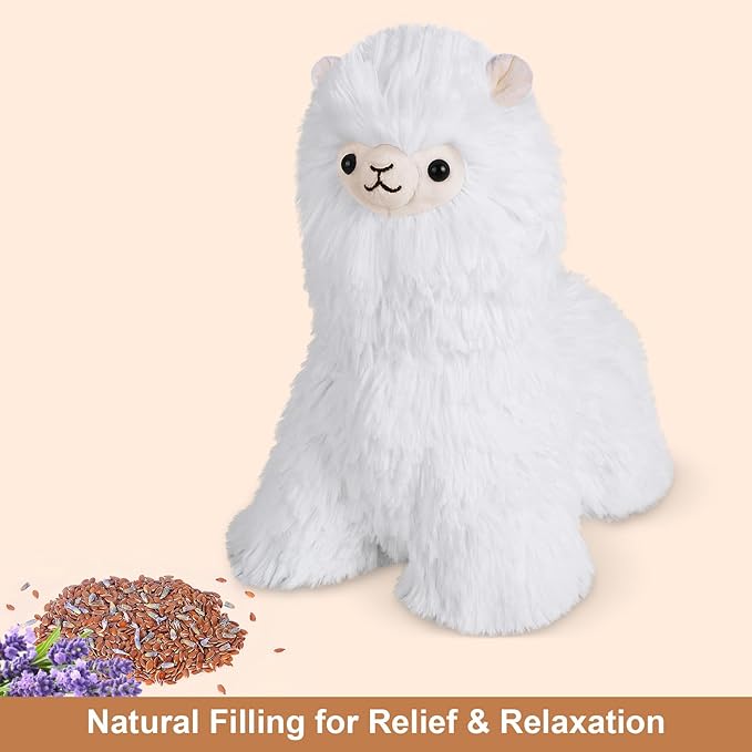 Llama Stuffed Animals, Microwavable Heating Pads Plushies for Soothing & Relaxation, Stuffed Alpaca Plush Toys for Stress Relief, Cuddly Lavender Scented Stuffed Doll for Kids, Llama Gifts