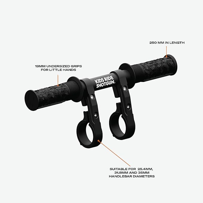 Kids Ride Shotgun - Child Bike Seat & Handlebar Combos - Front Mounted, for Children Aged 2~5 Years, Fits Most Adult Modern Mountain Bikes, Adjustable for Comfort