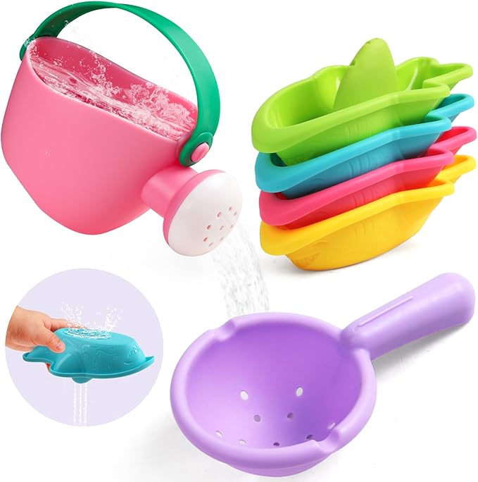 Baby Bath Toys for Kids Ages 1-3 6 PCS Toddler Bath Toys Mold Free for 12+ Months Bathtub Beach Sand Pool Water Table Toys for 1 2 3 4 5 6 Years Old Girls Boys