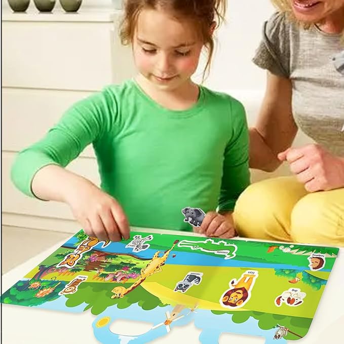 Reusable Sticker Book for Kids, 3 Sets Educational Learning Toys Travel Stickers Activity Books for Toddler Girls Boys Age 3+ Birthday Gifts - Farm, Season & Animals