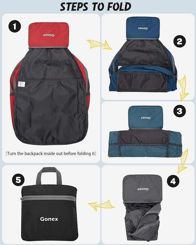 Gonex 30L Ultra Lightweight Packable Backpack, Handy Foldable Daypack for Camping Outdoor Travel Cycling Backpacking