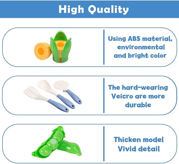 Bruvoalon 67Pcs Kids Play Kitchen Toys Set, Toddlers Pretend Cooking Playset Acccessories with Pots Pans, Utensils Cookware, Foods, Canned Veges, Learning Gift for Kids Girls Boys (White)