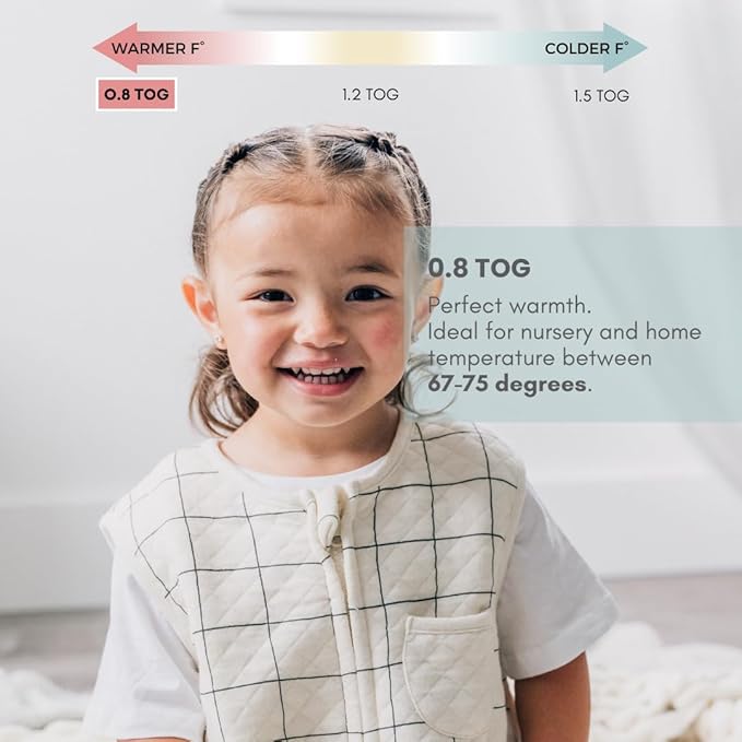 Tealbee Dreamsuit Toddler Sleep Sack with Feet – Walker Sleep Bag with Legs, Rayon made from Bamboo, Summer 0.8 TOG, 2-Way Zipper, 3T-4T - Checkered