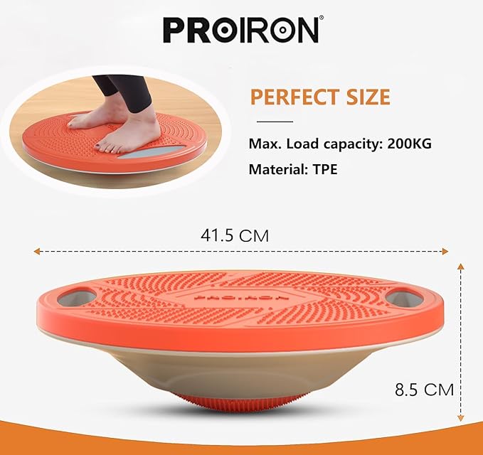 PROIRON Wobble Balance Board,16.34”Stability Board,Non-Slip Exercise Balance Stability Trainer Portable Balance Board with Handle for Standing Desk, Core Training,Physical Therapy Adults Kids