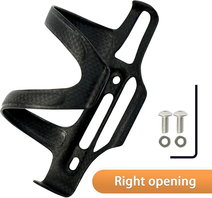 BRKURLEG Ultra-Light Carbon Fiber Water Bottle Cage with Screws Tool, Bike Water Bottle Cage Holder Brackets for Road Bike MTB Mountain Cycling Black Matte