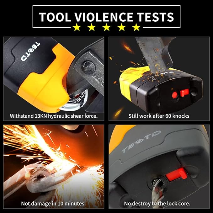 Motorcycle Chain Lock 6.6ft/200cm Heavy Duty Anti-Theft Security 10mm Thick With Bright-Colored Lock, 4 Keys for Motorcycles, Containers (10.36lbs)