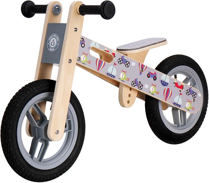 Wooden Toddler Balance Bike, Kids Balance Bike for 3 Year Old with Adjustable Seat, No Pedal Toddler Bicycle for Kids 3-5 for Boys and Girls Birthday Gifts Toys