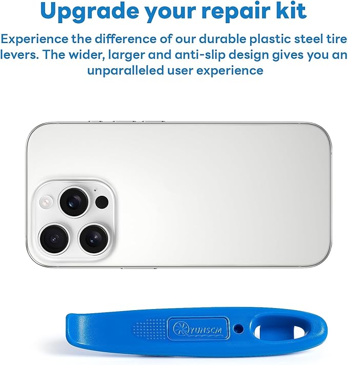 YunSCM 3-Pcs Ultra Strong Plastic Steel Blue Bike Tire Levers, Thickened and Widened Bicycle Tire Levers,Bike tire Replacement Tool, Tire Removal Tool for Road Mountain Bike Tires