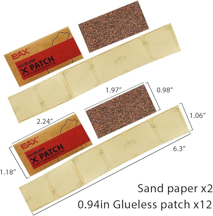 Pax 14 Pcs Lightweight Clear Glueless Tire Puncture Bike Tube Patch Kit, Multipurpose Transparent Self-Adhesive Patch for Inflatable Rubber, Pool Boat, Swimming Tube, Rain Boots & Umbrellas