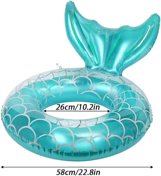 Children Swimming Ring, Inflatable Pool Floats Swim Tube Raft Toy with Fruits Mermaid Decorations Summer Water Fun Lounge Beach Lake Party Supplies for Kids