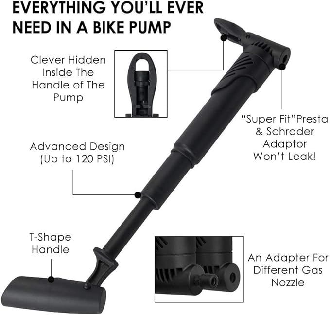 WOTOW Bike Tire Repair Tool Kit, Waterproof Frame Storage Bag & Mini Bike Pump & 16 in 1 Multitool & Bicycle Tyre Lever Patch Portable Repair Tool Accessories Set for Road Mountain BMX Cycling